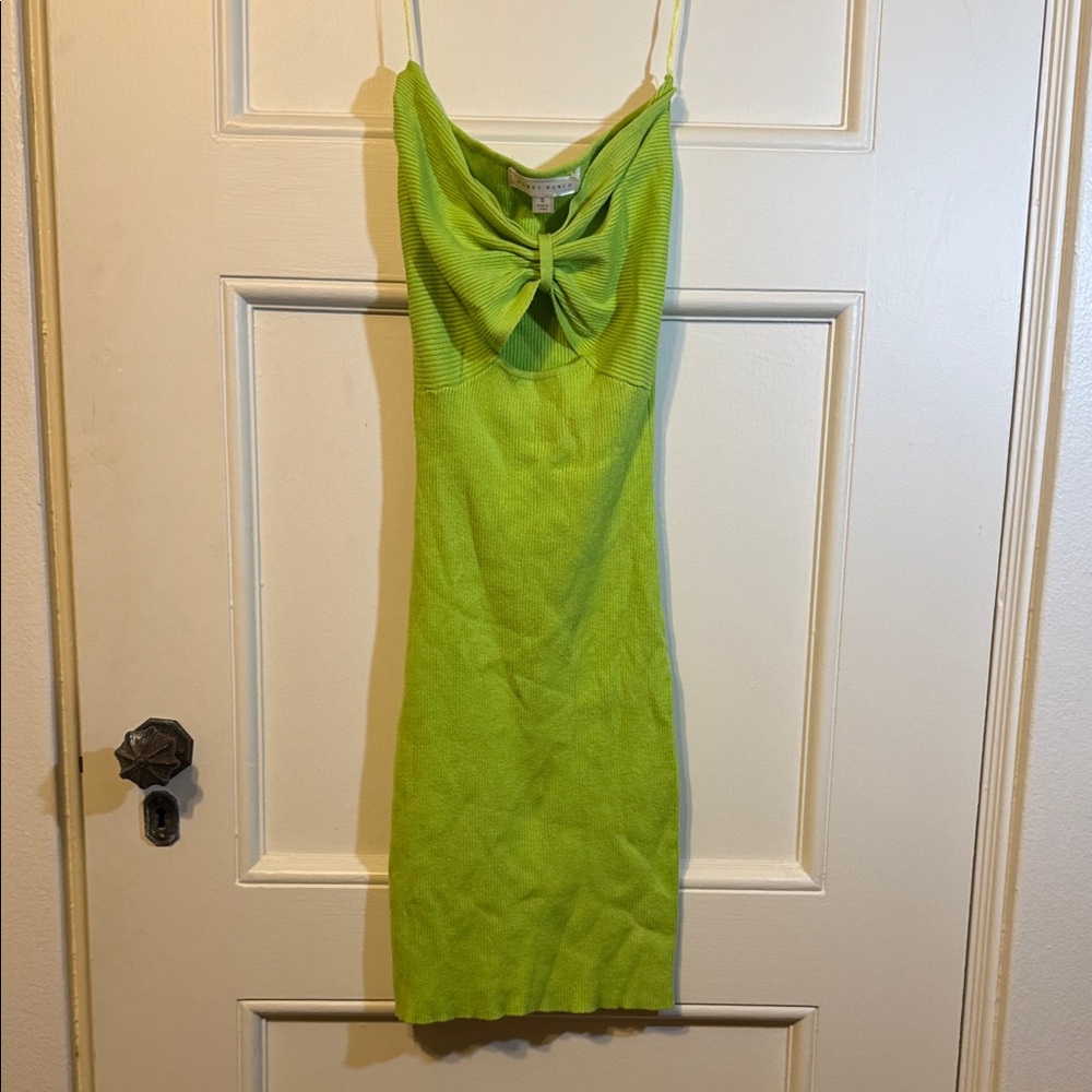 Honey Punch Lime Green Mini Dress with Bow